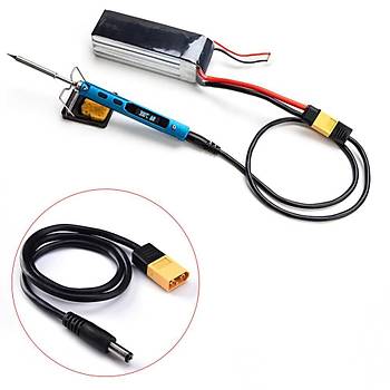 TS100 Havya in XT60 Erkek Konnektr Erkek DC 5.5mm 50 cm Lipo G Kablosu