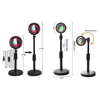 G�n Bat�m� Projeksiyon Lambas� Atmosfer I���� 360� A��l� USB 5V