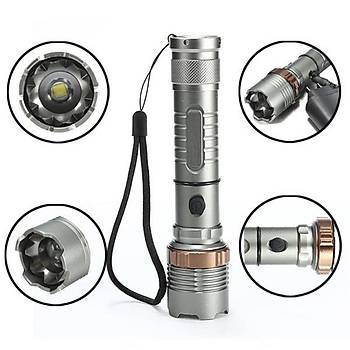 LED Taktik El Feneri 8000lm 500mt CREE XM-L T6 5 modlu Yamur Geirmez
