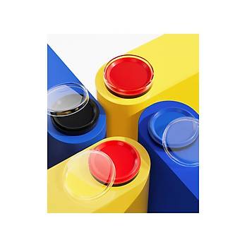 Mavi M�rekkepli Yuvarlak Bask� Pedi 8cm Istampa Ofis Su Bazl�