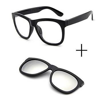 Mıknatıslı Çift Lens Gümüş Mercury Güneş Gözlüğü Manyetik Klipli Kolay Renk Değişimi