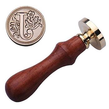 Retro Mektup M�h�r� Damga J Harfi + 30 Adet M�h�r Mumu + Eritme Ka����