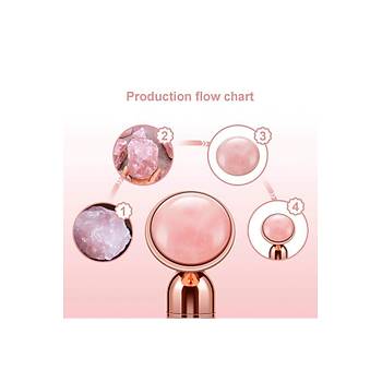 Titreşimli Güzellik Masaj Kalemi Doğal Pink Jade (Yeşim) Taş, Pembe Çubuk