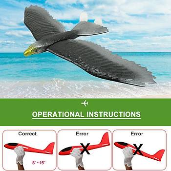 EPP Köpük Uçak Elden Fırlatma Kartal Planör 57 cm Kanat Genişliği 32 cm Boy
