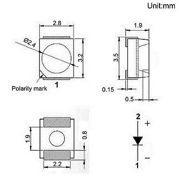 SMD 3528 PEMBE LED D�YOT CHIP 350-400mcd