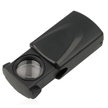 30X LED Işıklı Sürgülü Büyüteç Mini Cep Takı Mikroskop 21mm Lens