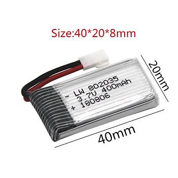 Lipo Pil 3.7V 400mAh Drone Uçak Helikopter Oyuncak