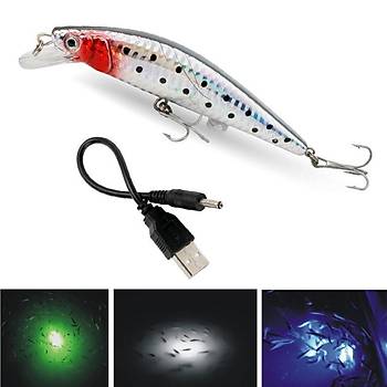 PROFISHER USB arj Edilebilir Ikl Titreimli Yapay Yem Gece & Gndz Balkl