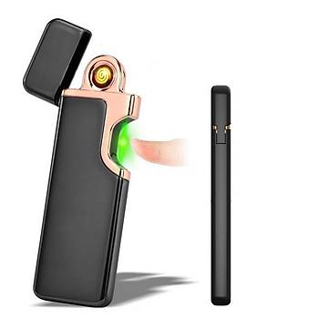 Alevsiz Çakmak Yeşil İnnfrared Kesici Sensör USB Şarjlı Ultra-ince Kumlu Siyah