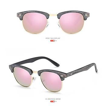 UV 400 Unisex Güneş Gözlüğü Polikarbon Mercury Lens Bambu Sarı Çerçeve  