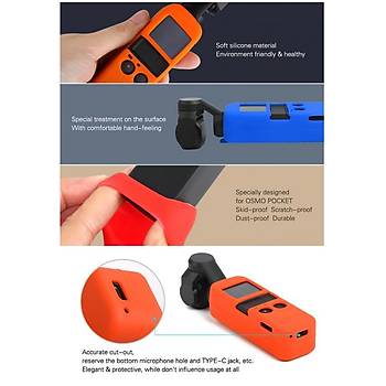 Dji Osmo Pocket İçin Renkli Silikon Koruyucu Kılıf Buyun Askılı Kordon