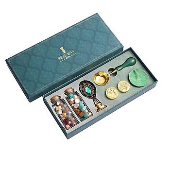 Mum Mühürü Retro Noel Set Pirinç Kafa Metalik Wax Pirinç Sap