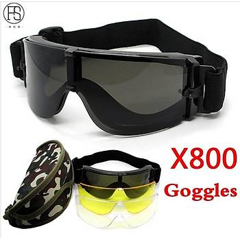 Taktikal Kayak ve Sr Gzl 3 Farkl Deitirilebilir Lensli Anti-Sis 