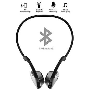 Bluetooth 5.0 R9 Kablosuz Kemik letimli Mikrofonlu Spor Kulaklk