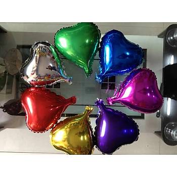 Folyo Balon 2x5 Renk Kalp 10'lu Parti S�sleme