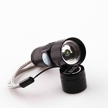 5W 1200lm USB Şarjlı Pilsiz Zoom Ayarlı LedFener