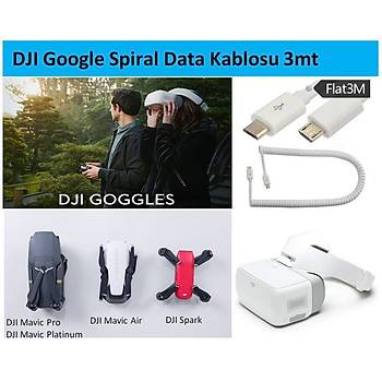 DJI Google Veri ve arj Kablosu 3mt USB 2.0 Spiral Coiled Kablosu Mikro 5pin 