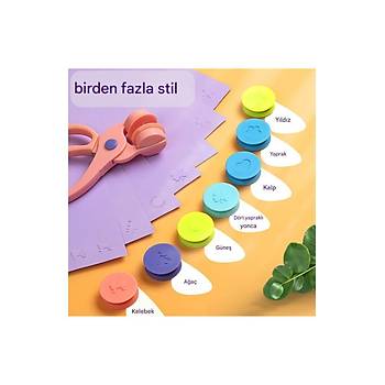 3D Kabartma Damga Makası 8 Desen Çocuk El Sanatları Anaokulu