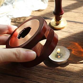Davetiye Mum Mühürü Uygulama Seti Kahverengi 811 Gül Desen