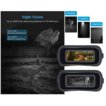 IR Night Vision 4 x Optik Zoom Dürbün 720P Kamera 2.3? Ekran 300 mt 