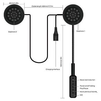 FreedConn Motosiklet Bluetooth Interkom Kulaklk Mikrofon T-COMVB TCOM-SC in