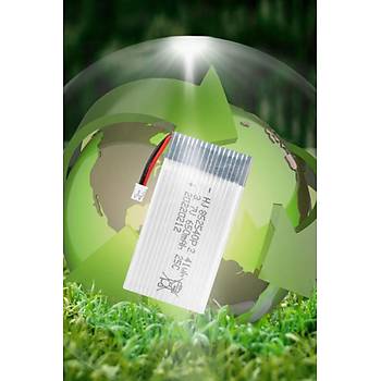 Lipo Pil 3.7V 650mAh 25C Dron ve RC Model Bataryası HX2.54 Soket