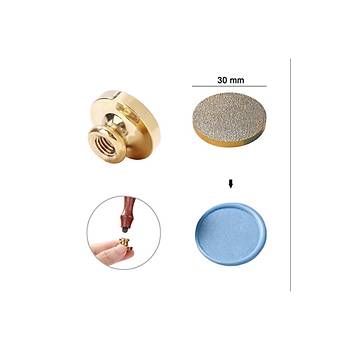 M�h�rc�m M�h�r Mumu Damga 30 mm Yuvarlak Kumlu Bo� Pirin� Kafa + Ah�ap Sap R5799K30
