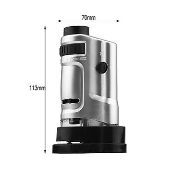 Mini Tanabilir 20X-40X Zoom Mikroskop Byte 8 LED Profesyonel