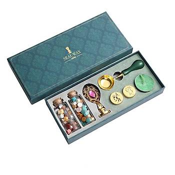 Mum Mühürü Retro Aşk Set Pirinç Kafa Metalik Wax Pirinç Sap