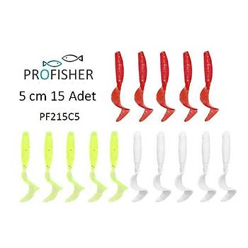 PROFISHER 3 Renk 15 li Set 5 cm Jiket ��ne ��in Silikon Sahte Yem