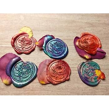 Mektup Damga Mühürü Elegant Rose + 30 Mühür Mumu + Eritme Kaşığı