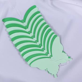 D���n Do�um G�n� Parti Dekoru Ka��t Kelebek Dizesi Degrade Ye�il