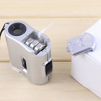 60X Mini Cep Mikroskop Cam LED UV Iþýk Cep Boyutu 