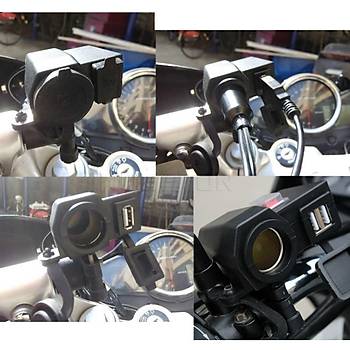 Motosiklet akmaklk+USB arj Soketi Su Geirmez