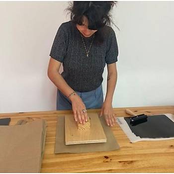 Kauçuk Mürekkep Boya Yayma Rulosu 10cm Ahşap Saplı Baskı Sanat 