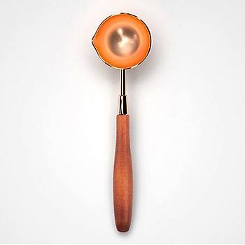 Armut Ağacı Ahşap Saplı Mum Mühürü Eritme Kaşığı Rose Gold