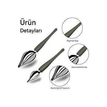 Profesyonel Mutfak Sos Dekor Kaşığı Şef Sanat Paslanmaz Çelik 2pc R1499SS