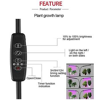Tam Spektrum LED Işık Bitki Büyütme 5V USB 40W Zaman ve Renk Ayarı 