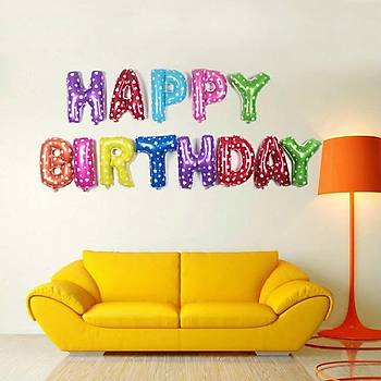 Folyo Balon HAPPY BIRTHDAY 40cm Parti Doğumgünü