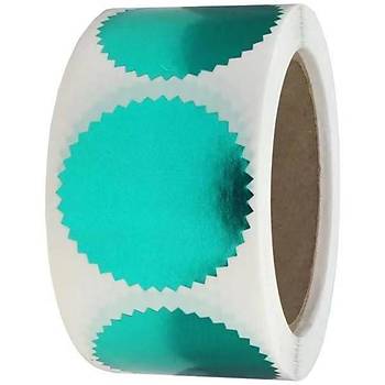 Al�minyum Kendinden Yap��kanl� Etiket Ye�il Renk 50 adet 50mm �ap