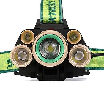 35000 LM 5X XM-L T6 LED arj Edilebilir Far Kafa Feneri Su Geirmez  