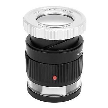 30X Büyüteç ABS Kasa Çift Katmanlı Lens 3 Led 3 UV Işık