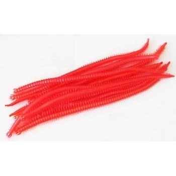 PROFISHER 10 Adet Set 13,5cm Krmz Silikon Solucan Sahte Yem  