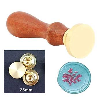 Eritme Balmumu M�hr� Damga 25mm Yuvarlak Bo� Bak�r Kafa + G�la�ac� Kol 