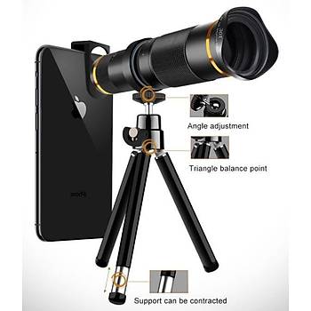 30X Telefoto Lens Harici 4K HD Monoküler Teleskop Telefon İçin 