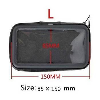 Motosiklet Aynasına Monte Telefonu Tutucu Su Geçirmez Kılıf 150*85mm