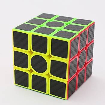ZCUBE 3x3x3 Karbon Fiber Sticker Sihirli Kp 55mm Profesyonel