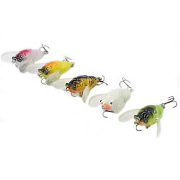 PROFISHER 5 Renk Set 2 Kanca Sahte Bal�k Yem 6 gr 5 cm Cicada