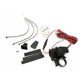Motosiklet Atv Tekne Su Geçirmez 2.1A USB Şarj 12V Çakmak Yatağı Güç Kaynağı