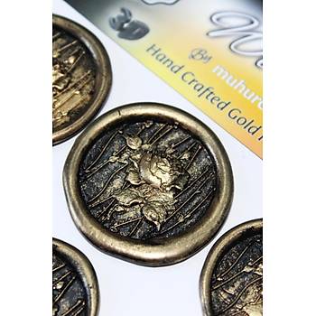 M�h�rc�m Black Gold Ivy Roses 12 Adet 3D Haz�r Kendinden Yap��kanl� Sticker M�h�r RM2111
